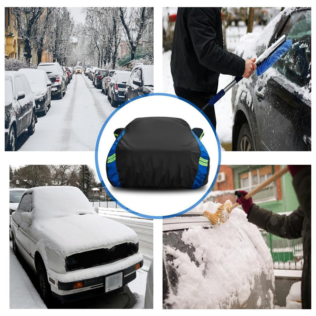 Prelata Auto Premium Elindor® Impermeabila, Antisoare, Praf, Ploaie si Zapada, Protectie UV, Toate Anotimpurile, Husa Exterior, Huse Protectie Completa, Universala, Accesorii Masina, Marime Hatchback, 350 × 170 × 150 cm, Negru