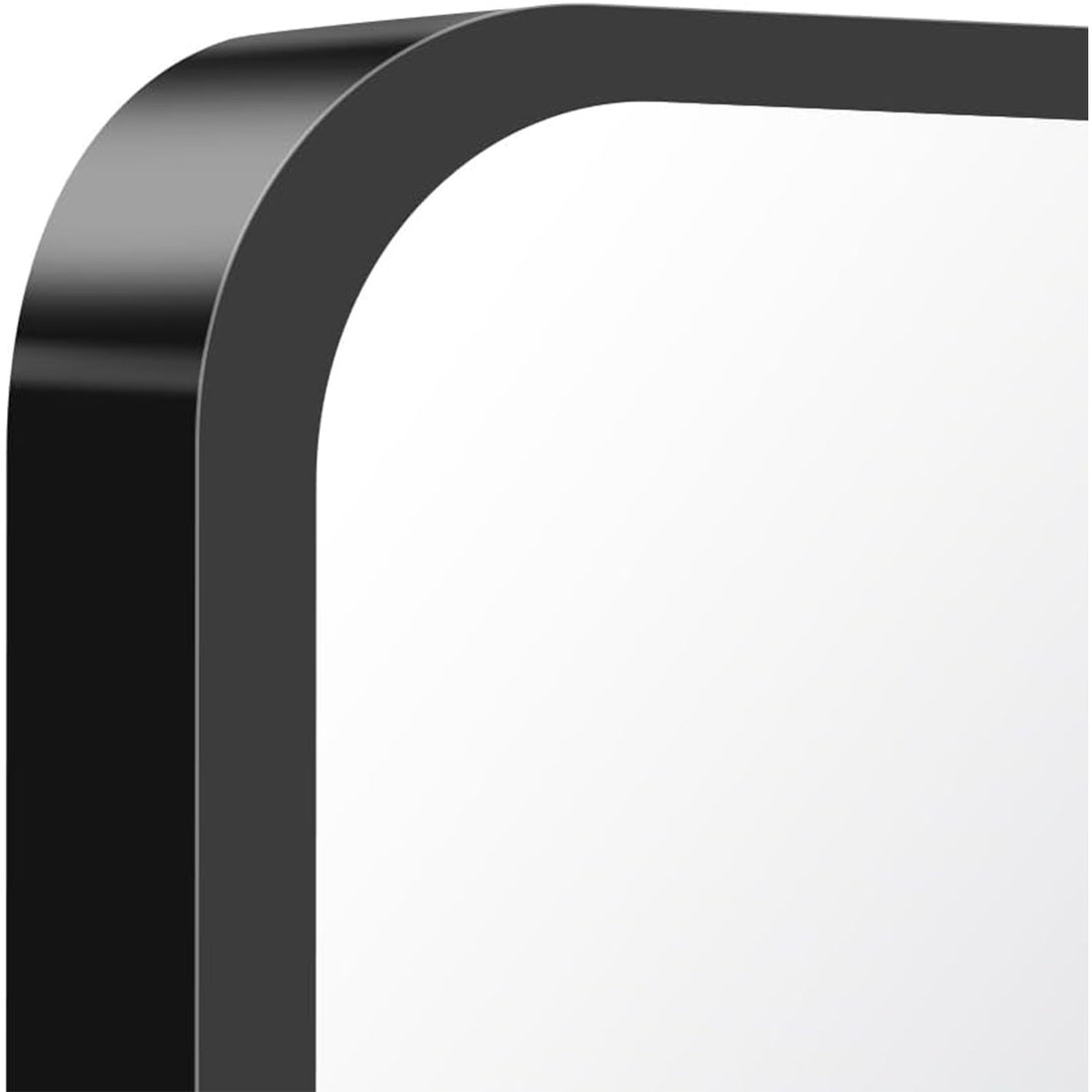 Oglinda Decorativa 122x75 cmElindor® Agatare pe Perete sau Sprijinita, Neagra, Dreptunghiulara, Colturi Rotunjite, Moderna si Eleganta, Reflexie HD, Sticla fara Distorsiuni, Ideala pentru Dormitor, Living, Birou, Dressing, Hol, Baie, Rama Metalica,