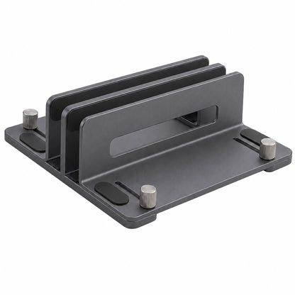 Suport Vertical Elindor® pentru Laptop, Tableta, Notebook si Carti, cu 3 Sloturi, Reglabil, Stand Universal, Compatibil Pana la 17.3 Inch, Ideal pentru Birou, Acasa, 14.5 x 14.2 x 4.6 cm, Gri