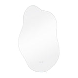 Oglinda de Perete Elindor® Asimetrica, fara Rama, Decorativa, Verticala / Orizontala, Eleganta, Ideala pentru Baie, Birou, Hol, Living, Dressing, Iluminare Led, Intensitate Ajustabila, Antiaburire, Tempera de Culoare 4500K, 85 x 52 cm