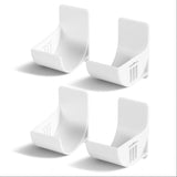 Set 4 Organizatoare Multifunctionale Elindor® cu Adeziv, Suport din Plastic Dulap pe Usa Blat Chiuveta, Inaltime Reglabila, 4x Organizator Suspendat, Organizare pentru Bucatarie, Baie, Camara, Bar, Raft Depozitare Saci de Gunoi, Pungi, 7x6.5x4 cm, Alb