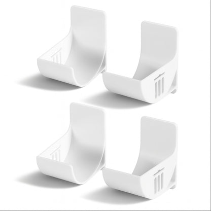 Set 4 Organizatoare Multifunctionale Elindor® cu Adeziv, Suport din Plastic Dulap pe Usa Blat Chiuveta, Inaltime Reglabila, 4x Organizator Suspendat, Organizare pentru Bucatarie, Baie, Camara, Bar, Raft Depozitare Saci de Gunoi, Pungi, 7x6.5x4 cm, Alb