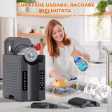 Masina Slushie Elindor® fara Gheata, 6 Programe Automate, Ecran LED, Auto Curatare, Capacitate 2 L, Otel Inoxidabil 304 + ABS, Racire Rapida 15-60 Min, Bauturi Inghetate, Smoothie, Frappe, Milkshake, 44.5 × 44 × 21 cm, Negru