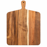 Tocator Elindor® din Lemn Natural de Salcam, cu Maner, Ideal pentru Taierea si Servirea Legumelor, Fructelor, Branzeturilor sau Carnii, Design Rustic, 44 x 33 cm, Maro Natural