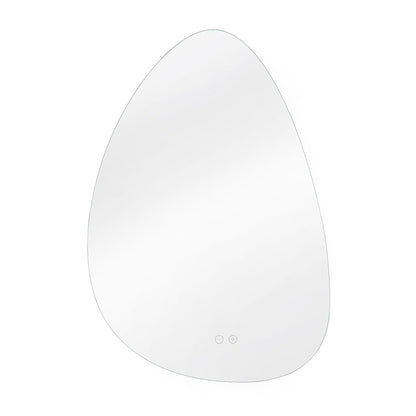 Oglinda de Perete Elindor® Asimetrica, fara Rama, Decorativa, Verticala / Orizontala, Eleganta, Ideala pentru Baie, Birou, Hol, Living, Dressing, Iluminare Led, Intensitate Ajustabila, Antiaburire, Temperatura de Culoare 4500K, 80 x 55 cm