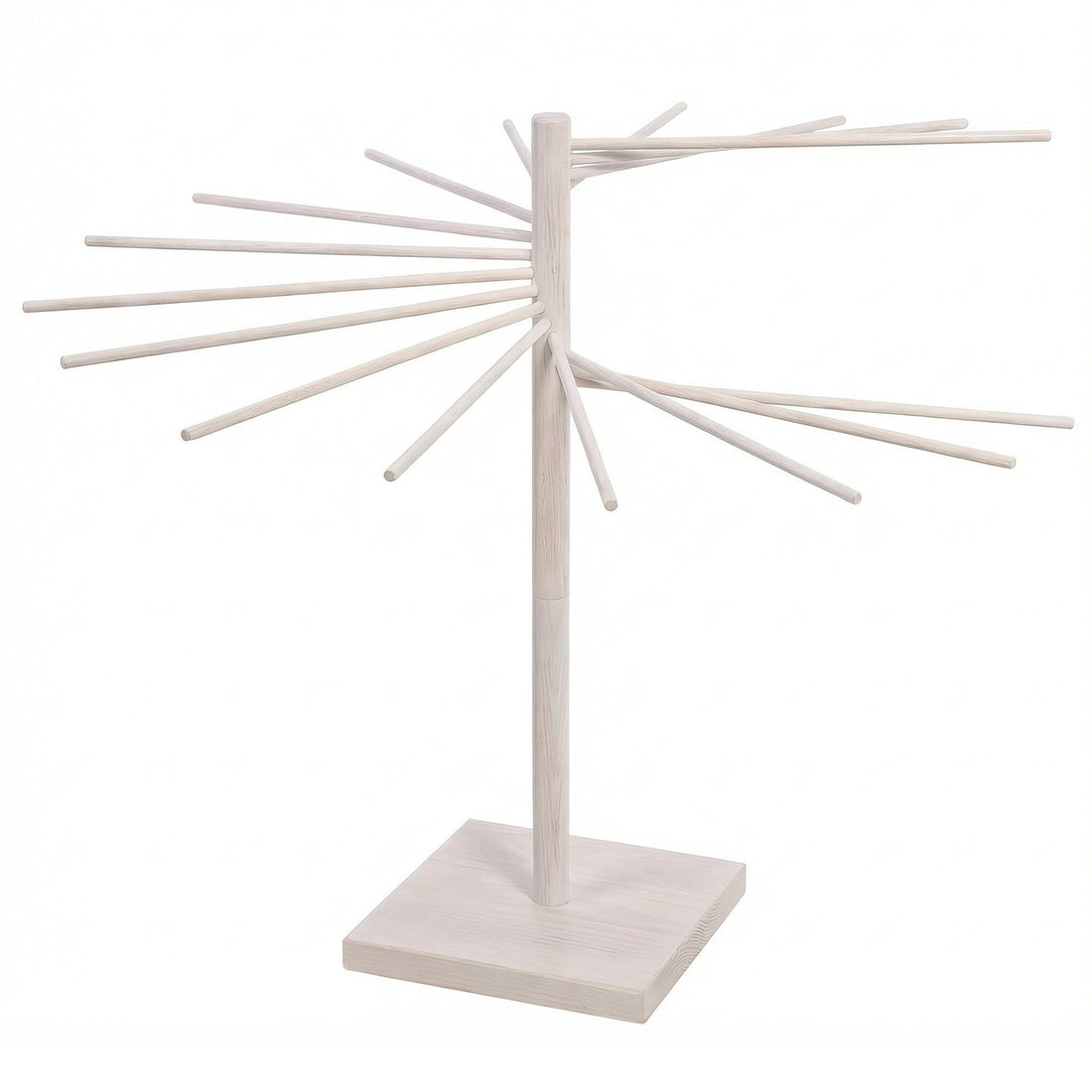 Suport XXL din Lemn Elindor® pentru Uscat Paste Fainoase, cu 16 Brate Detasabile, Inaltime Totala 48 cm, Lungime Barte 30 cm, Udor de Depozitat si Rapid de Montat, Maro