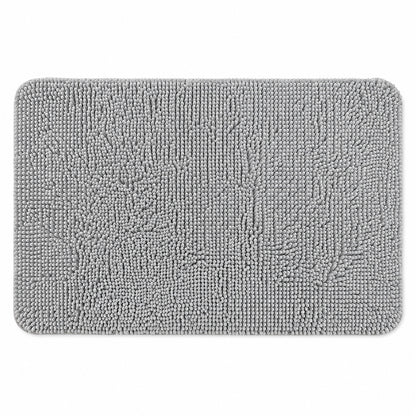 Covor de Baie Elindor® din Microfibra, Extra Moale si Pufos, cu Fibre Dense, Antiderapant, Absorbant, Dreptunghiular, Potrivit in Fata la Cada, Cabina de Dus, WC, Chiuveta, Model Uni, 76 x 51 cm, Gri