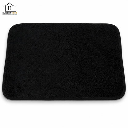 Covoras Antiderapant Elindor® pentru Intrare Casa, Lavabil la Masina, Super Absorbant, Moale, Durabil, Talpa Cauciucata Anti-Alunecare, Usor de Curatat, Pentru Interior si Exterior, 90 x 60 cm, Negru