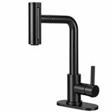 Baterie Chiuveta Baie Neagra Elindor® Robinet de Apa, Modern cu Pipa Extractibila, 4 Tipuri de Jet: Cascada, Delicat, Jet Puternic si Dus, Monocomanda, Rotativ 360°, pentru Bucatarie, Otel Inoxidabil SUS304, Finisaj Mat
