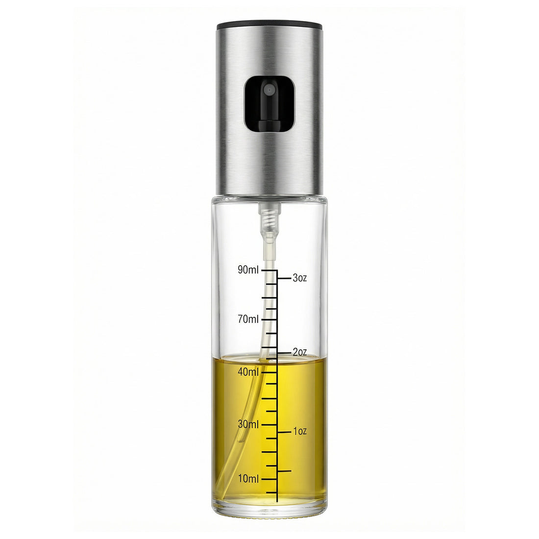 Pulverizator Ulei Elindor®, Oliviera 100ml, Sticla Dozatoare Multifunctionala, Control Precis, pentru Gatit, Friteuza cu Aer, Salate  Material Sticla si PVC, Argintiu