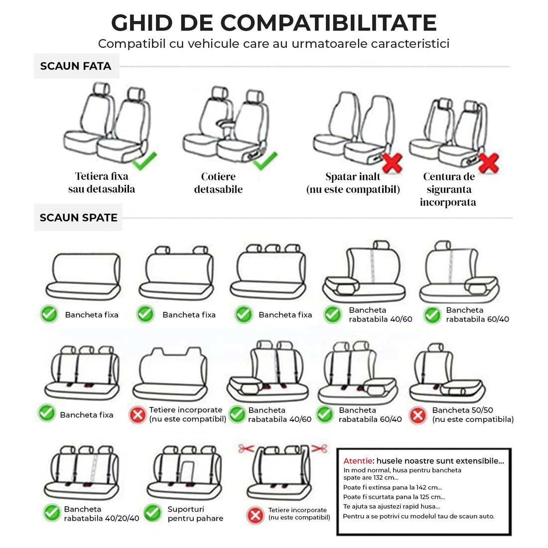 Set 5 Huse Scaune Auto Elindor® Universale, Husa pentru Protectie Sezut si Spatar Scaun Fata si Bancheta Spate, Impermeabila, Piele Ecologica, Accesorii Masina Huse Interior, Verde Inchis