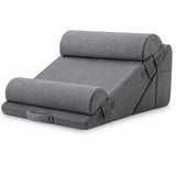 Perna Ergonomica Elindor®, Perna Wedge pentru Circulatie si Recuperare, Suport pentru Genunchi, Picioare si Trunchi, cu Spuma cu Memorie, Husa Textila, 56 × 56 × 30,5 cm, Gri