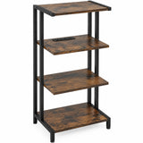 Raft Elindor® pe 4 Niveluri, Rafturi pentru Depozitare, Organizare Birou, Bar, Dulap Cadru Metalic, Organizator Ideal ca Etajera in Camara, Perfect pentru Carti, Proiector, Stabil si Compact, Polita pentru Obiecte, 44.3 x 32.5 x 15.5 cm, Maro Rustic