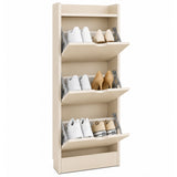 Organizator pentru Pantofi Elindor® Pantofar tip Dulap cu 3 Nivele Mari, Fara Gauri, Suport pentru Papuci, Dulap Hol, Living, Dormitor, Economisire Spatiu, Depozitare Incaltaminte, 50 x 17 x 120 cm, Bej