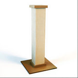 Ansamblu de Joaca Elindor® pentru Pisici, Post pentru Zgariat din Sisal, Stalp pentru Ascutit Gheare, Baza din Lemn, Accesorii Animale de Companie, Montare Usoare, 40.6 x 40.6 x 81.3 cm, Bej