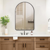 Oglinda de Perete Elindor® Arcuita 55x75 cm, Reflexie HD, Rama Neagra