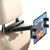 Suport Auto Tetiera Elindor® pentru Tablete si Telefoane, Pliabil, Extensibil, Rotire 360°, Compatibil 4,7-12,9", Negru
