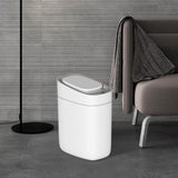 Cos de Gunoi cu Senzor Elindor® cu Capacitate 9.5l, Capac Inteligent Anti-Miros, Deschidere Silentioasa, Design Elegant, Subtire, Ideal pentru Baie, Bucatarie, Birou, Dormitor, Perfect pentru Colectare Deseuri, Rezistent la Apa IPX5 Alb