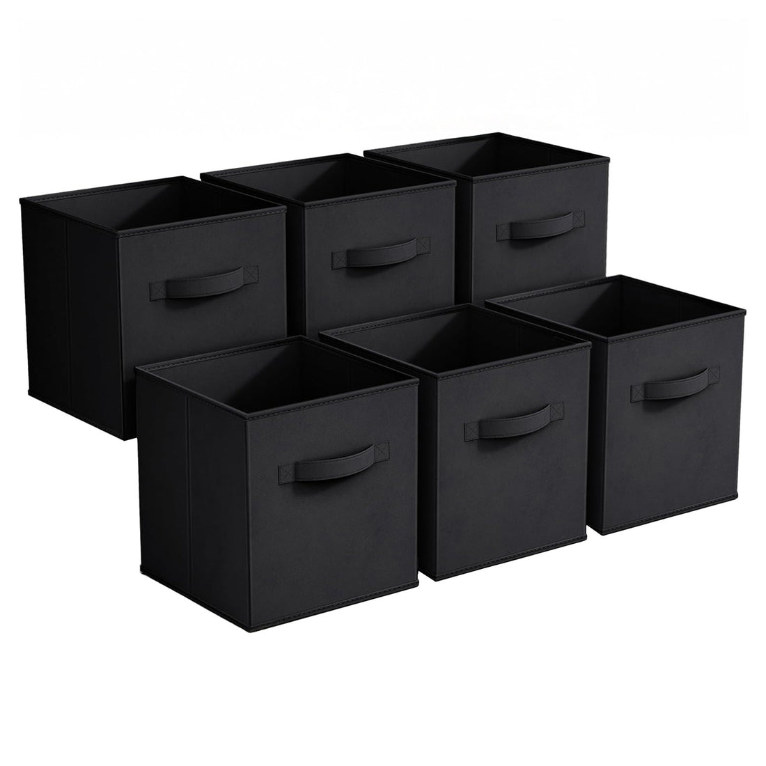 Set 6 Cutii Depozitare Elindor® Pliabile, Tip Sertar, Organizator pentru Dormitor Studentesc, Organizatoare pentru Dulap, Cutie Organizare, Cos Multifunctional, Separator Haine, Paturi, Jucarii, Pentru Dormitor, Living, 26.5 x 26.5 x 28 cm, Negru