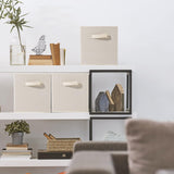 Set 6 Cutii Depozitare Elindor® Pliabile, Tip Sertar, Organizator pentru Dormitor Studentesc, Organizatoare pentru Dulap, Cutie Organizare, Cos Multifunctional, Separator Haine, Paturi, Jucarii, Pentru Dormitor, Living, 26.5 x 26.5 x 28 cm, Bej