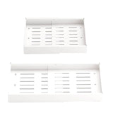 Organizator Multifunctional Elindor® Tip Sertar, cu Adeziv, Suport Metalic Dulap sub Blat Chiuveta, Inaltime Reglabila, 2x Sertar Glisant Organizare pentru Bucatarie, Baie, Camara, Bar, Raft cu Sertare Depozitare Detergenti, Parfumuri, 32-53x42x8 cm, Alb