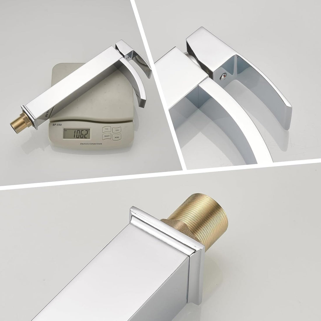 Baterie Chiuveta Vas Elindor®, Robinet Cascada, Design Modern, Alama Solida, Argintiu