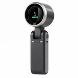 Ventilator Portabil Elindor® Mini Fan Turbo de Mana, 13550 RPM, 5 Trepte de Viteza, Reincarcare USB, Pliabil 180°, Ultra Usor 190 g, pentru Calatorii, Birou, Vara, Negru