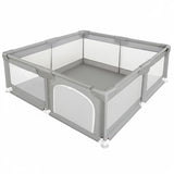 Tarc de Joaca pentru Bebelusi si Copii Elindor® cu Husa Groasa din Spuma, Spatiul Sigur de Joaca, Plasa de Protectie, Include Usa cu Fermoar, Materiale Eco-Friendly și Non-Toxice, Varsta 0-5 ani, 127 x 127 cm, Gri