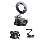 Suport Auto Telefon Elindor® cu Ventuza pentru Parbriz, Bord sau Oglinda, Magsafe, Compatibil 5.4-7.9 inch, pentru Iphone, Ajustabil 360°, Flexibil, Pliabil, Orizontal / Vertical, Accesorii Masina, 4 x 5.8 cm, Negru