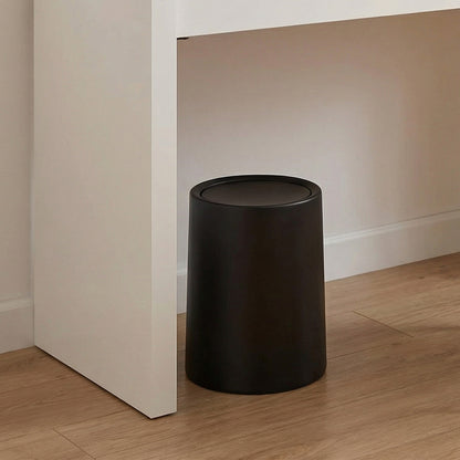 Cos de Gunoi Cosmetic Elindor® cu Capac Tip Swing si Recipient Interior, Capacitate 6L, Galeata Detasabila, Multifunctional, Ideal in Bucatarie, Baie, Birou, Camara, Living, Dormitor, Potrivit pentru Colectare Selectiva, 25.5 × 21 cm, Negru