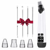 Aparat pentru Puncte Negre Elindor® Aspirator Reglabil, 4 Capete Incluse, 3 Trepte de Viteza, Ingrijirea Tenului, Alb