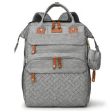 Geanta Scutece Elindor®, Rucsac pentru Bebelusi cu Masa de Schimbare Portabila, Port USB si 19 Buzunare Organizare, Material Oxford 900D Impermeabil, 43 × 30.5 × 24 cm, Gri