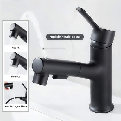 Baterie Lavoar Baie Elindor®, Dus Extractabil, Mod Tasnitoare, Negru