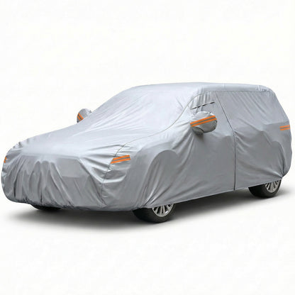 Prelata Auto Premium Elindor® Impermeabila, Protectie UV, Antisoare, Praf, Ploaie si Zapada, Toate Anotimpurile, Husa Exterior, Huse Protectie Completa, Universala, Accesorii Masina, Marime Break L, 470 × 198 × 144 cm, Gri