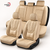 Set 5 Huse Auto Elindor® pentru Scaune, Piele Ecologica Impermeabila, Rezistente la Zgarieturi, Cu Suport Lombar, Instalare Usoara, Protectie Interior, Compatibile cu Civic, Duster, Golf, Passat, Qashqai, X5, Bej