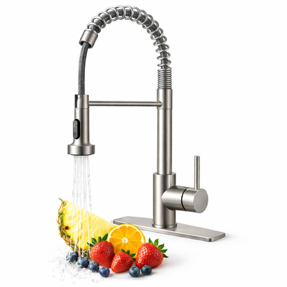 Baterie Bucatarie Elindor®, Robinet Profesional cu Pipa Flexibila, Cap de Dus cu 2 Functii, Jet Reglabil, Montaj Simplu, Rezistenta La Coroziune, Otel Inoxidabil, Chrom