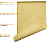 Covoras Hranire Silicon Elindor® pentru Bol Mancare Caini si Pisici, Suport Antialunecare si Impermeabil pentru Boluri Hrana si Apa Animale, Margine Inaltata 1.2 cm, Accesorii Usor de Curatat, Rezistent, 60x40 cm, Galben