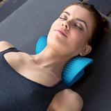 Perna Masaj Cervical Elindor®, Dispozitiv pentru Relaxare si Fizioterapie Gat, Curbura V si Deschidere C, Noduri de Masaj si Spuma Moale cu Memorie, Ideal pentru Dureri de Gat, Umeri si Coloana, Masaj Ortopedic si Tractiune Cervicala, Albastru