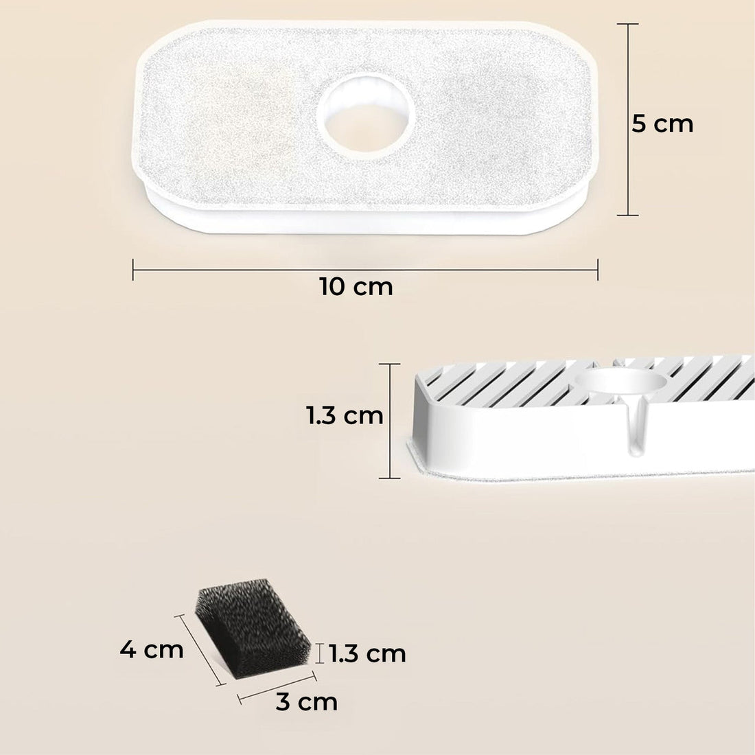 Set 4+4 Filtre Rezerva Elindor® pentru Fantana de Apa Pisici si Caini Automata Wireless 2.8 Litri, Alb