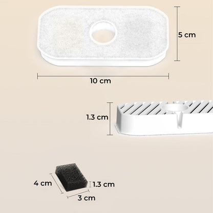 Set 4+4 Filtre Rezerva Elindor® pentru Fantana de Apa Pisici si Caini Automata Wireless 2.8 Litri, Alb