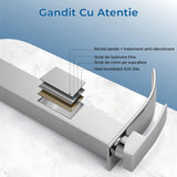 Baterie Chiuveta Argintie Inalta Tip Cascada Elindor®, Robinet Modern Monocomanda pentru Baie, Otel Inoxidabil, Montare pe Blat, Jet Larg, Incastrata, Multifunctionala Design Elegant pentru Lavoar sau Vas, Finisaj Lucios Cromat, Dubla Comanda