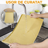 Covoras Hranire Silicon Elindor® pentru Bol Mancare Caini si Pisici, Suport Antialunecare si Impermeabil pentru Boluri Hrana si Apa Animale, Margine Inaltata 1.2 cm, Accesorii Usor de Curatat, Rezistent, 60x40 cm, Galben