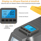 Compresor de Aer Elindor® Portabil cu Display LCD, Alimentare 12V/220V, Gri