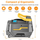 Compresor de Aer Elindor® Portabil cu Display LCD, Alimentare 12V/220V, Gri