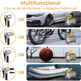 Compresor de Aer Elindor® Portabil cu Display LCD, Alimentare 12V/220V, Gri