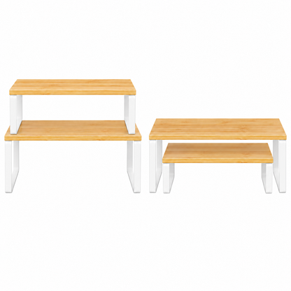 Set 4 Rafturi Elindor®, Raft de Depozitare, Mobila Bucatarie, Dormitor, Baie sau Birou, Etajera Practica cu Design Aerisit, Usor de Asamblat, Perfecta pentru Organizare Carti, Vesela, Condimente, Polita Produse Diverse, Alb