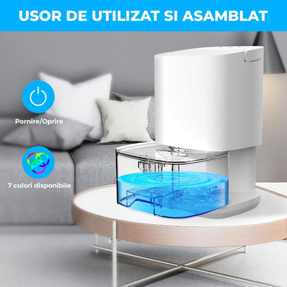 Dezumidificator Portabil Elindor®, Oprire Automată, Rezervor 1L, Alb