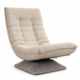 Fotoliu Reglabil Elindor® fara Manere, Scaun de Relaxare cu 5 Pozitii ale Spatarului de 60 cm, Rotativ 360°, Captusit, Ideal pentru Living, Dormitor, Gaming, 60 × 105 × 86 cm, Bej