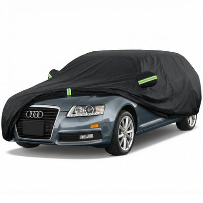 Prelata Auto Premium Elindor® Impermeabila, Protectie UV, Antisoare, Praf, Ploaie si Zapada, Toate Anotimpurile, Husa Exterior, Huse Protectie Completa, Universala, Accesorii Masina, Marime Break L, 470 × 198 × 144 cm, Negru