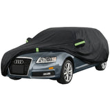 Prelata Auto Premium Elindor® Impermeabila, Protectie UV, Antisoare, Praf, Ploaie si Zapada, Toate Anotimpurile, Husa Exterior, Huse Protectie Completa, Universala, Accesorii Masina, Marime Break XL, 500 × 193 × 144 cm, Negru